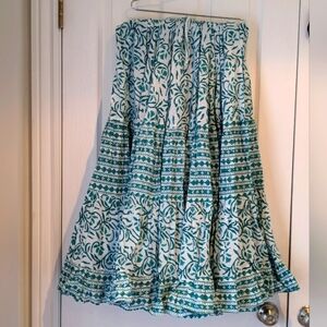 25 Yard Magical Fashions Blockprint Skirt - Teal & White